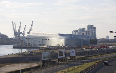 View towards the commercial district site and the new Riverside Museum